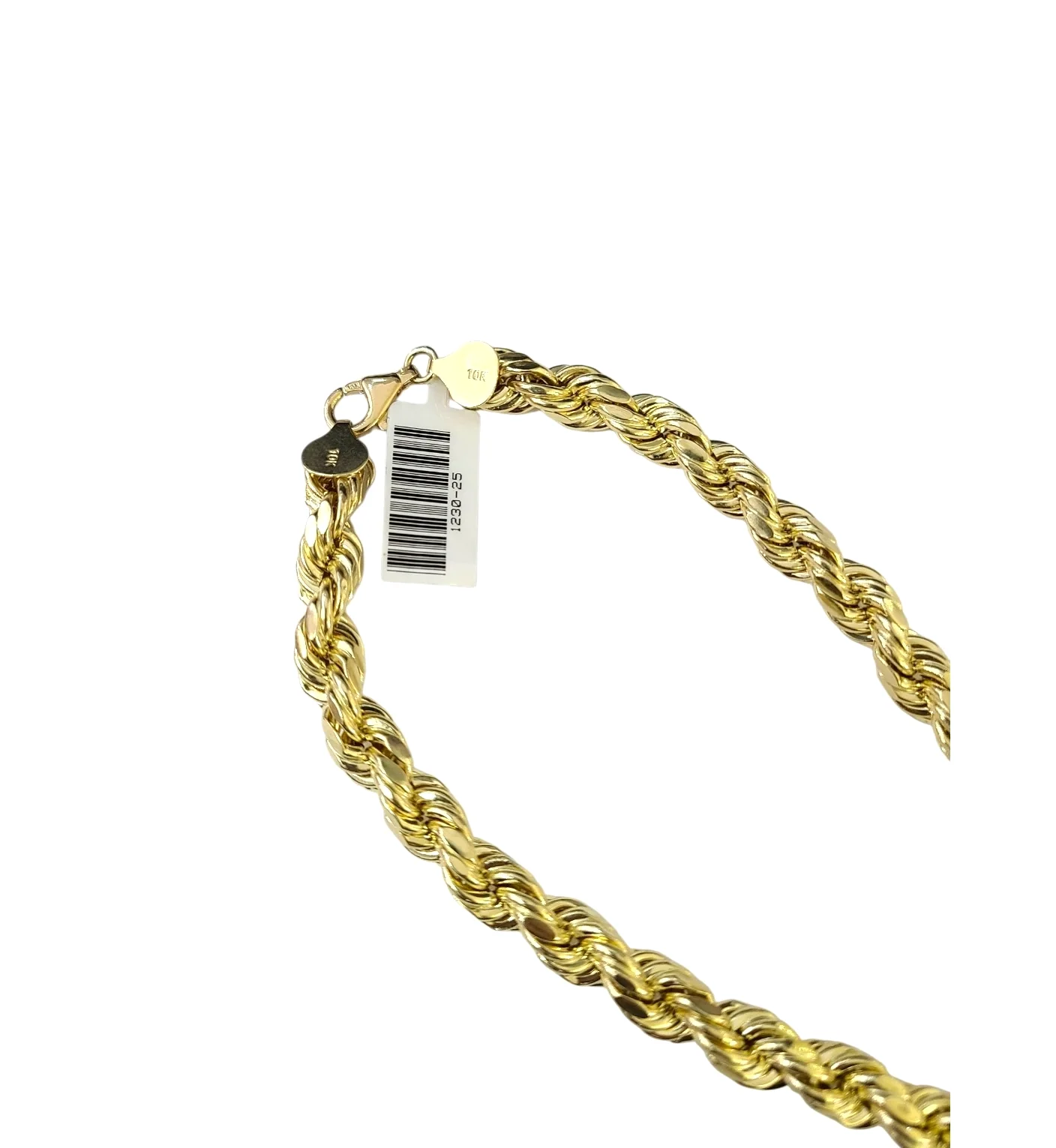 10k Yellow Gold Rope Necklace Chain 8mm 20-30 Inch Diamond Cuts Men's 10kt - Image 2