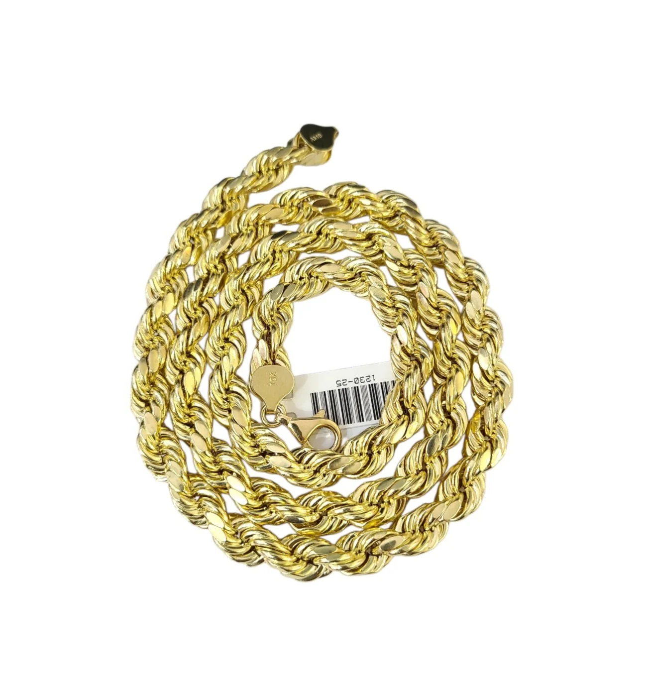 10k Yellow Gold Rope Necklace Chain 8mm 20-30 Inch Diamond Cuts Men's 10kt - Image 7