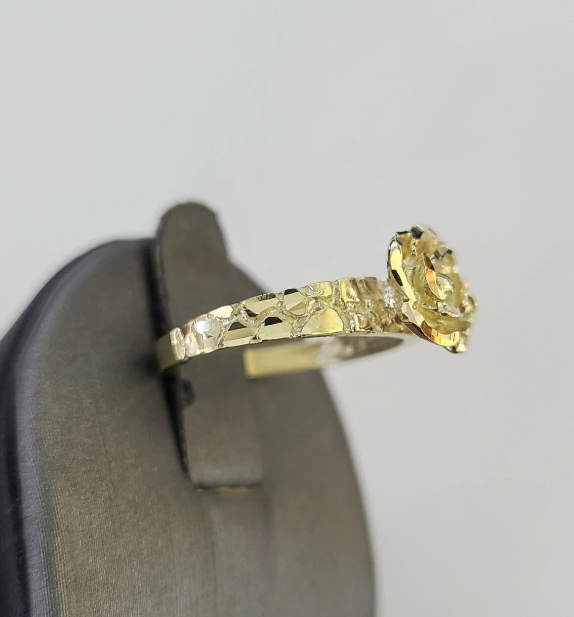 10k Yellow Gold Rose Flower Ring Nugget Casual Band Genuine Brand New All Sizes - Image 2