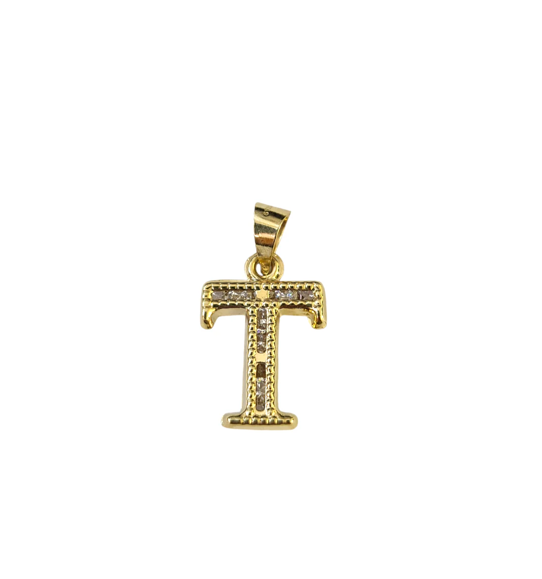 10K Yellow Gold T Initial Charm Pendant Alphabet Real 10kt Men Women - Image 3