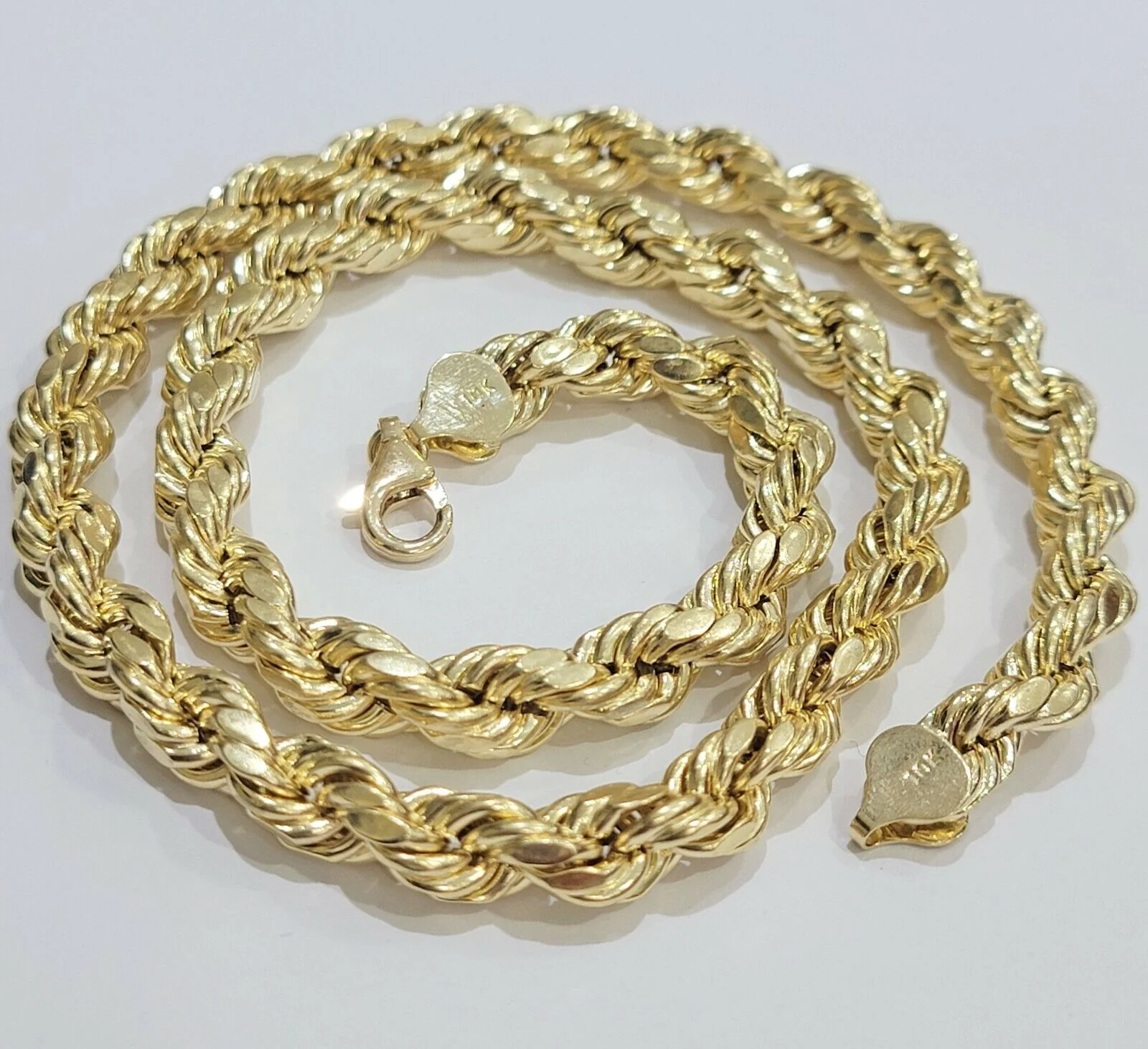 Authentic 10K Yellow Gold Thick Rope Chain 22" 8mm Real 10k Necklace - Image 3