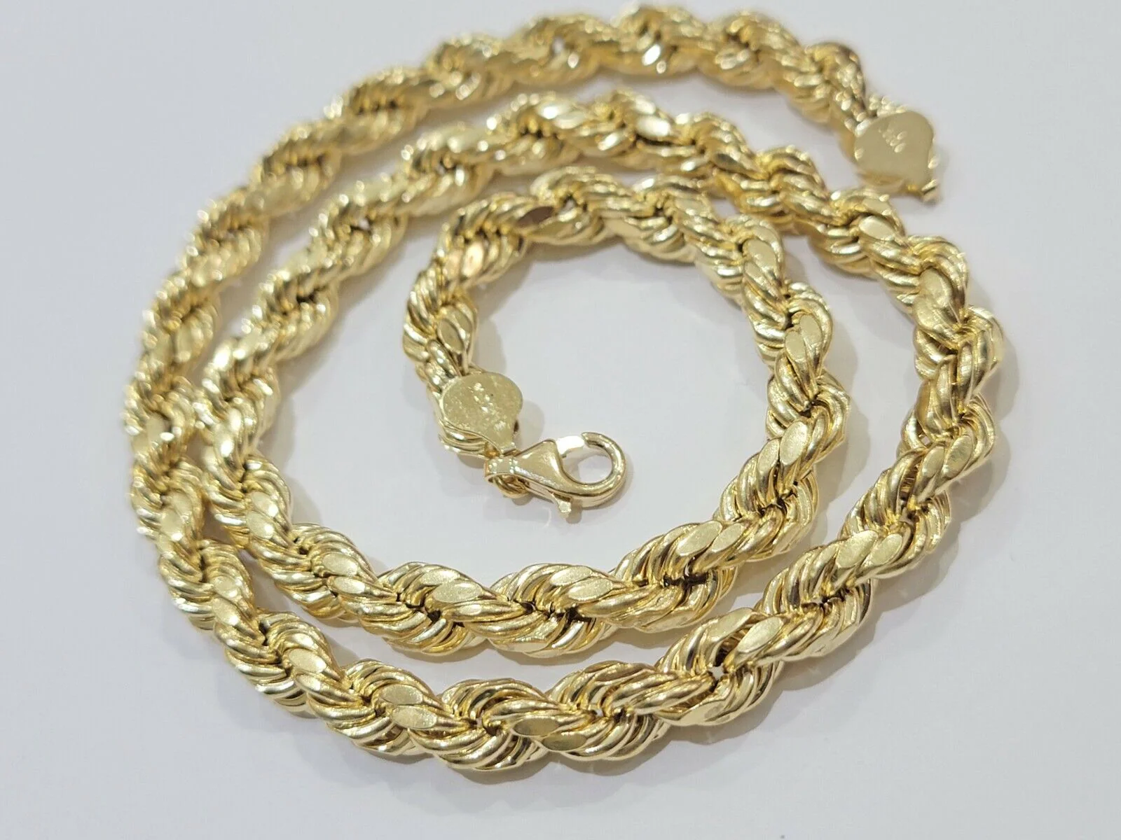 Authentic 10K Yellow Gold Thick Rope Chain 22" 8mm Real 10k Necklace - Image 5