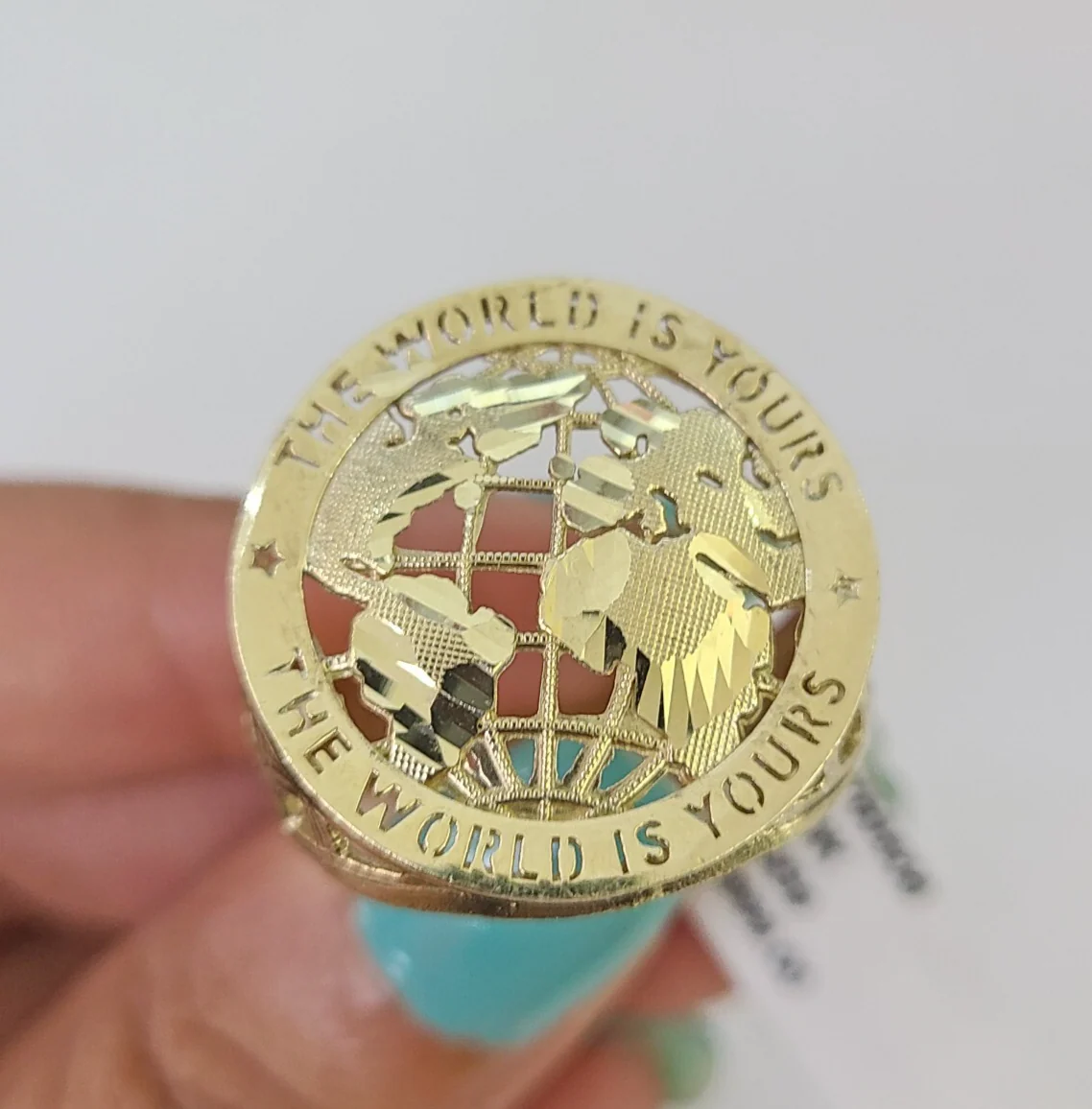 10k Yellow Gold World is Yours Ring Casual Band Genuine Brand New All Sizes - Image 7