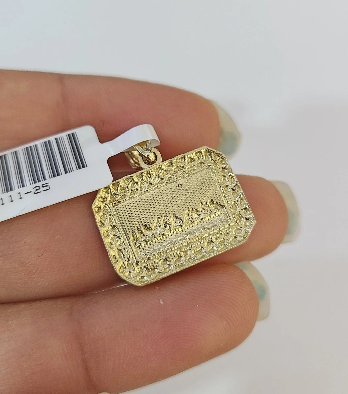 10kt Franco Chain Necklace Last Supper Pendant 1mm 16-22 Inches Ladies Gold - Image 6