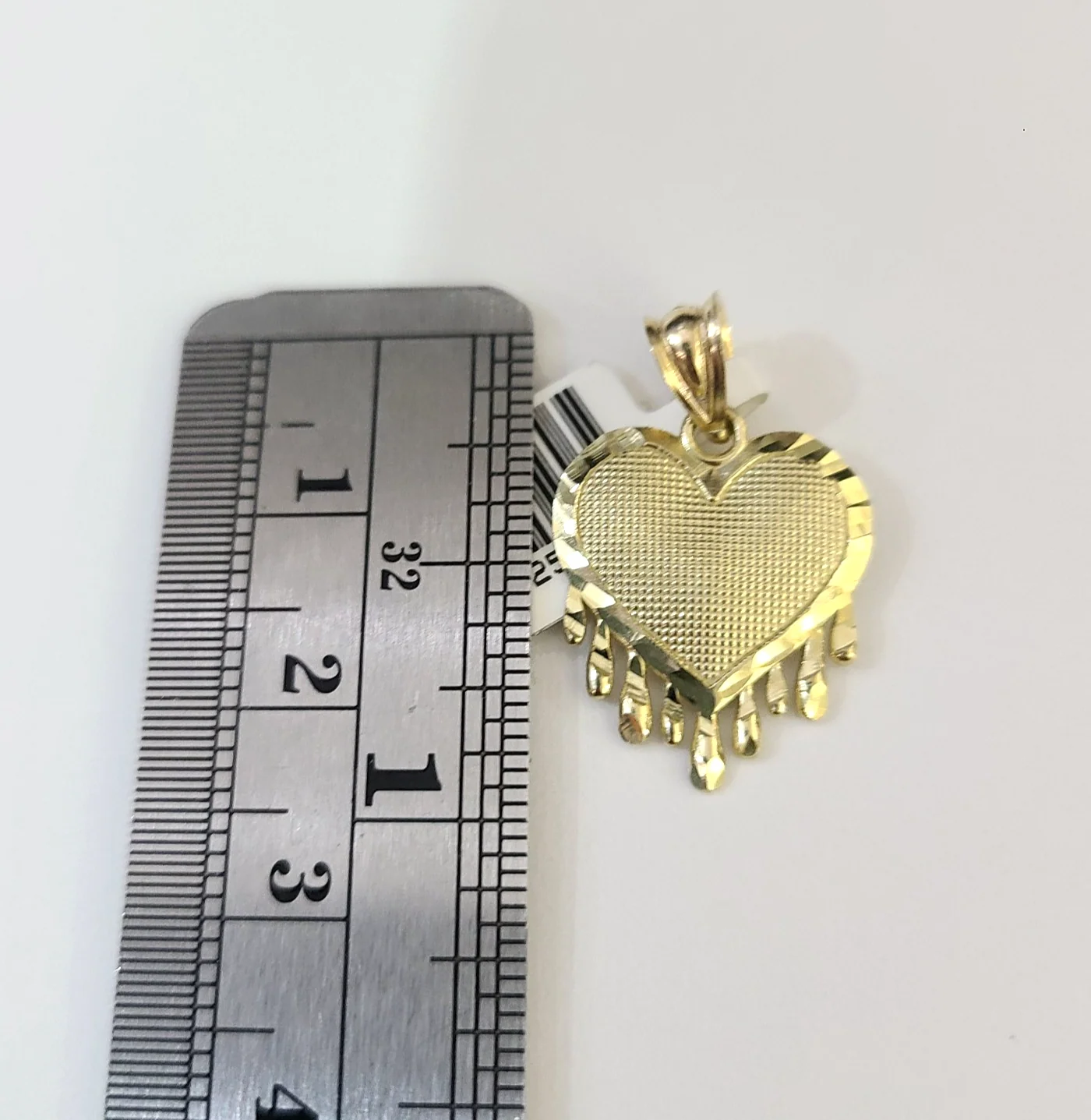 10kt Franco Gold Chain Necklace Dripping Heart Charm 1mm 16-22 Inches Ladies - Image 4