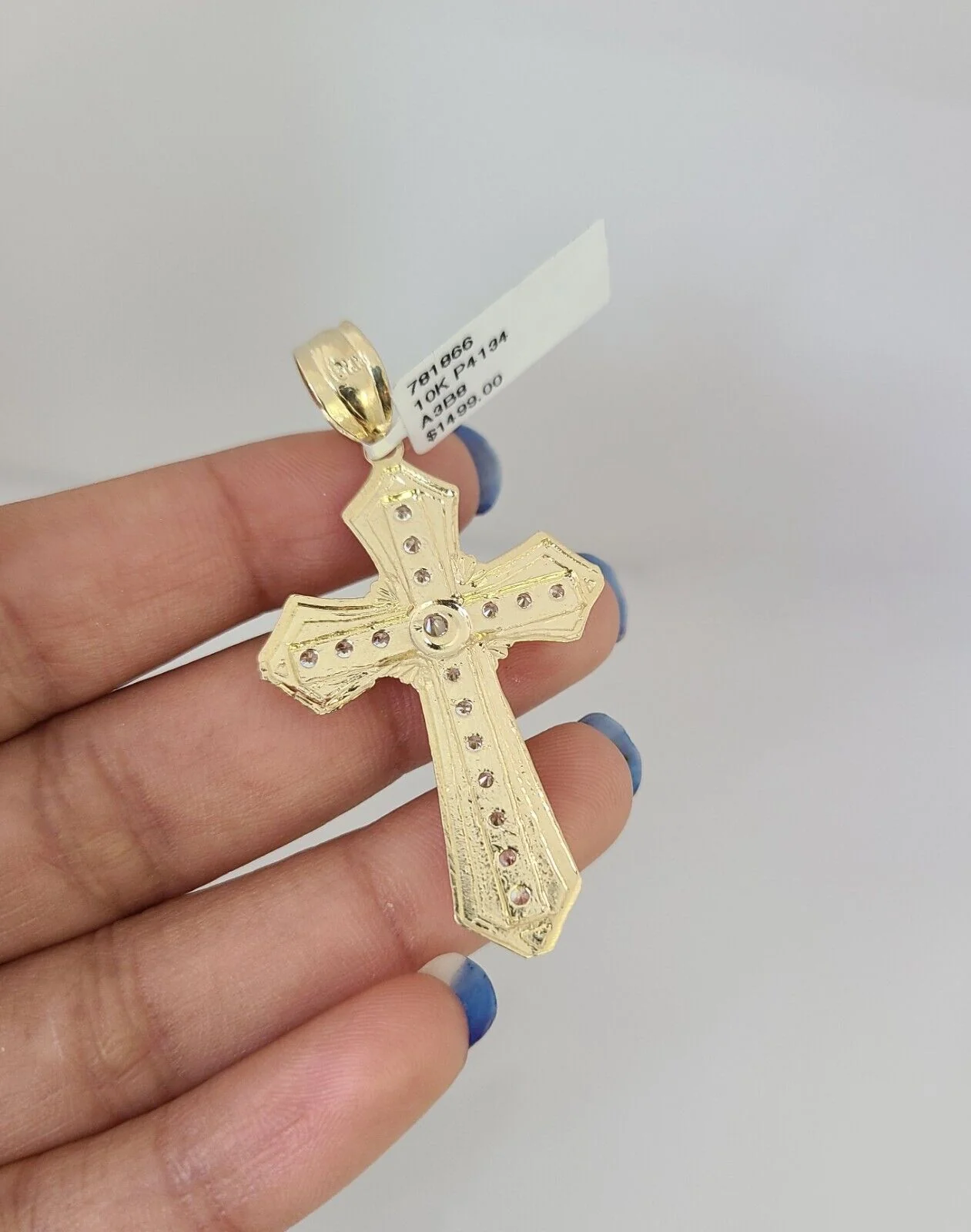 10kt Gold Miami Cuban Chain Jesus Cross Charm Pendant 5mm 18-28Inch Necklace - Image 6
