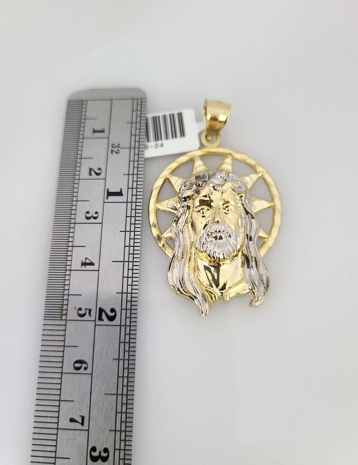 10kt Gold Miami Cuban Chain Jesus Head Charm Pendant 5mm 18-28 Inch Necklace - Image 3
