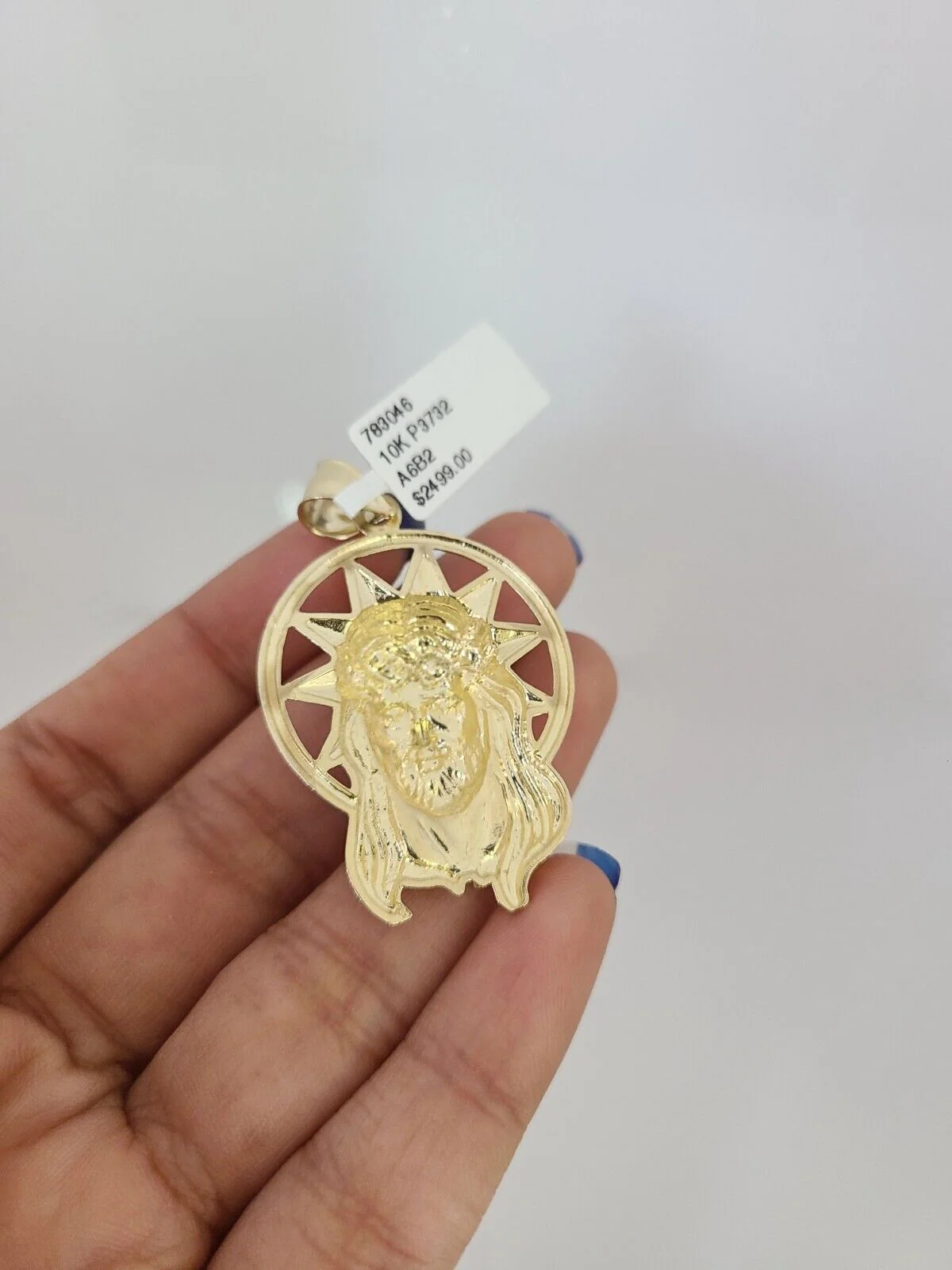 10kt Gold Miami Cuban Chain Jesus Head Charm Pendant 5mm 18-28 Inch Necklace - Image 5