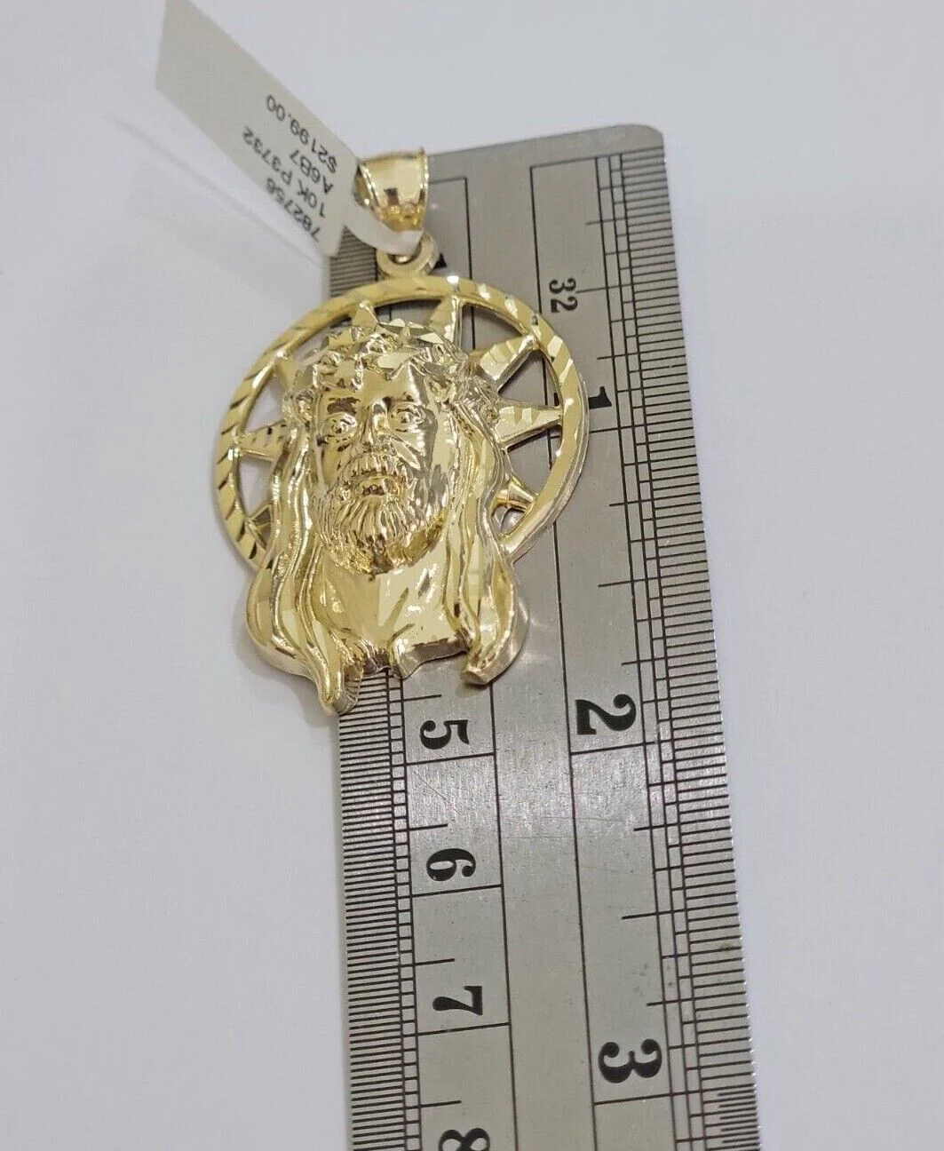 10kt Gold Miami Cuban Chain Jesus Head Charm Pendant Set 18-28 Inch 5mm Necklace - Image 4