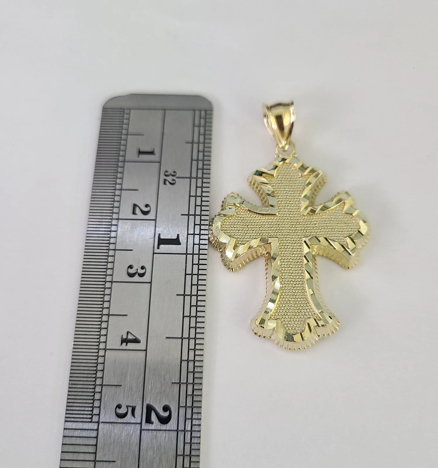 10kt Gold Miami Cuban Chain Jesus Roman Cross Charm Pendant 5mm 18"-28" Necklace - Image 3