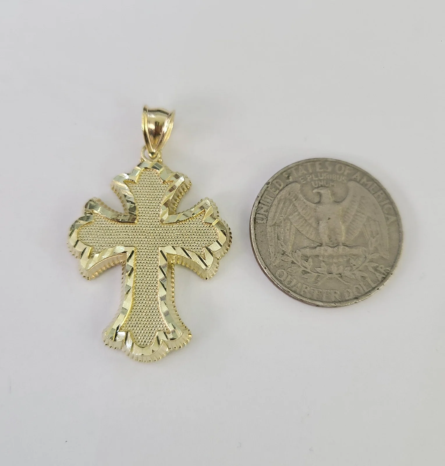 10kt Gold Miami Cuban Chain Jesus Roman Cross Charm Pendant 5mm 18"-28" Necklace - Image 5