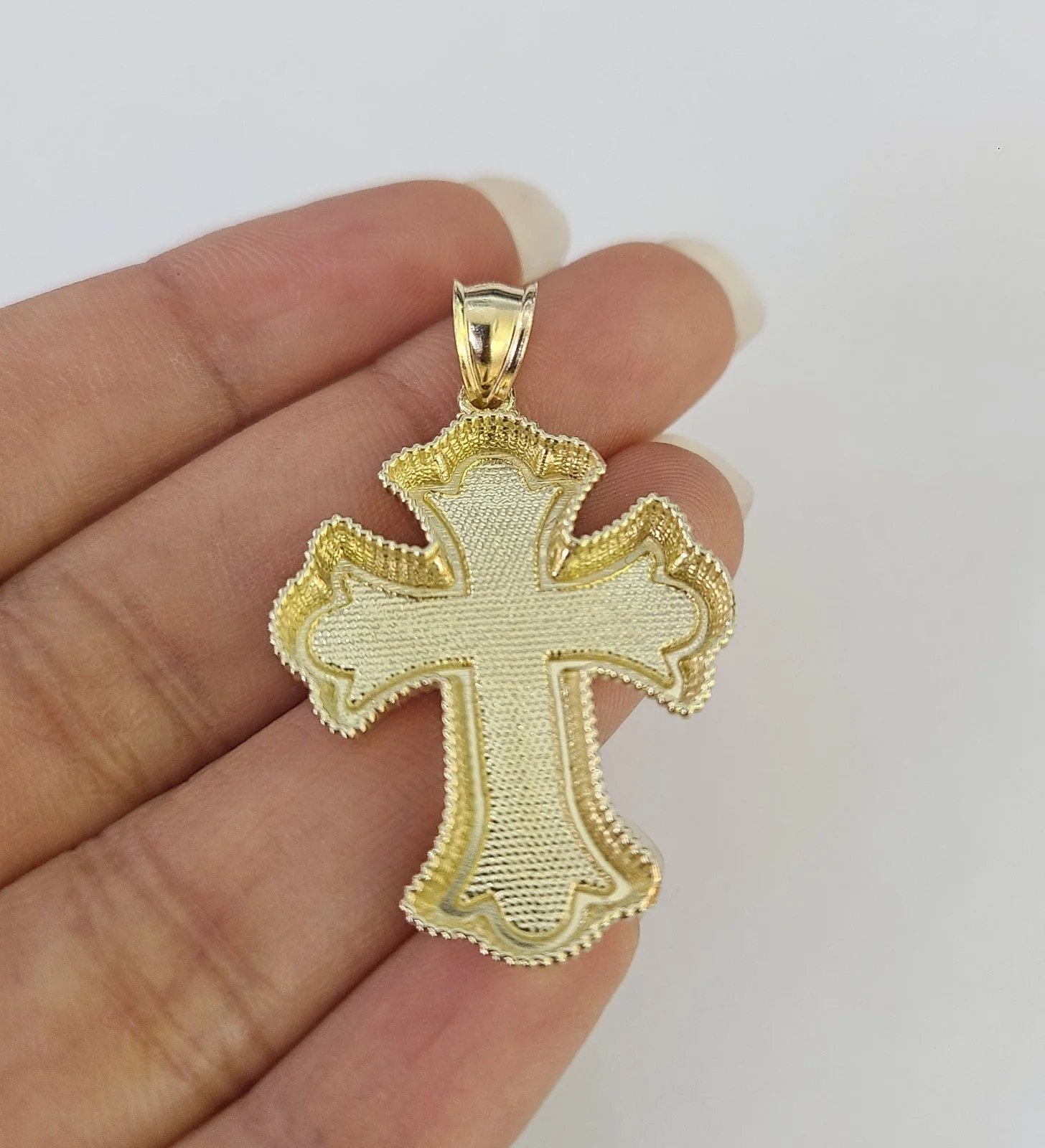 10kt Gold Miami Cuban Chain Jesus Roman Cross Charm Pendant 5mm 18"-28" Necklace - Image 7