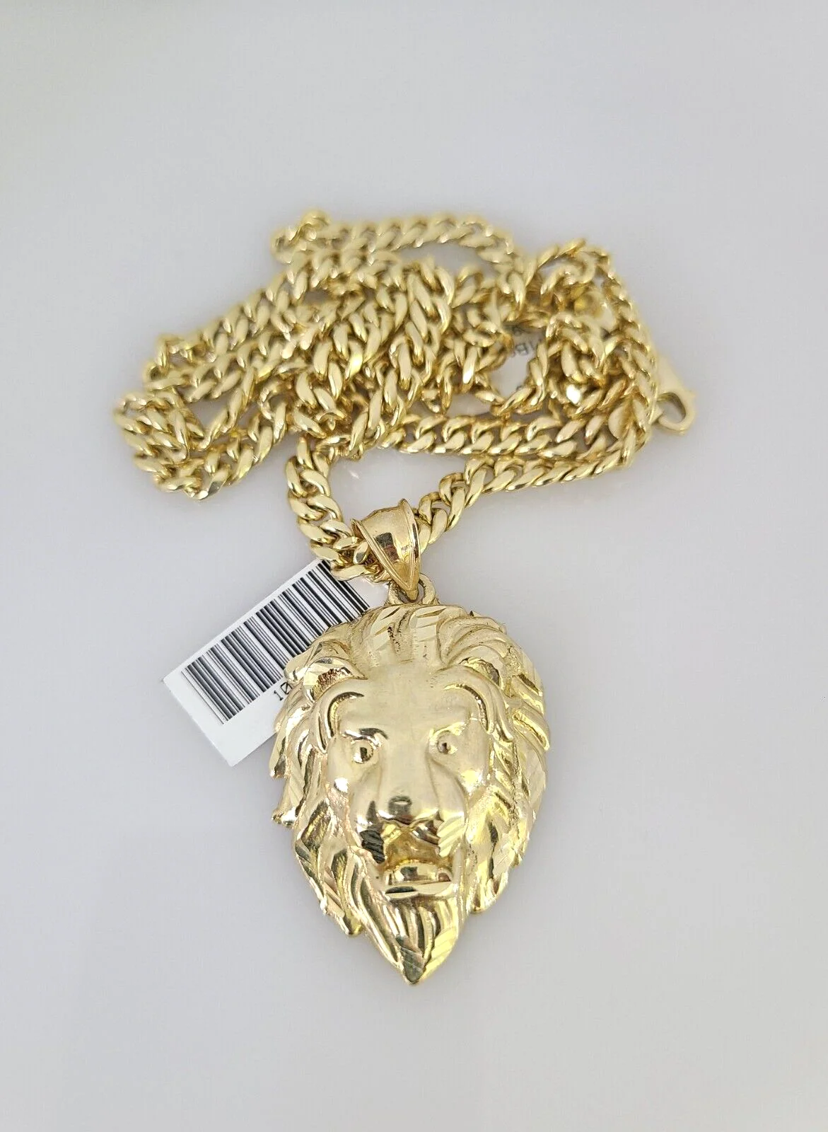10kt Gold Miami Cuban Chain Lion Head Charm Pendant 5mm 18-28 Inch Necklace - Image 5