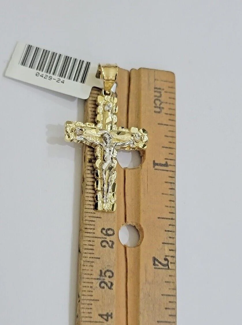 10kt Gold Milano Rope Chain Cross Charm Pendant Set 18-24 Inch 3mm Necklace REAL - Image 10