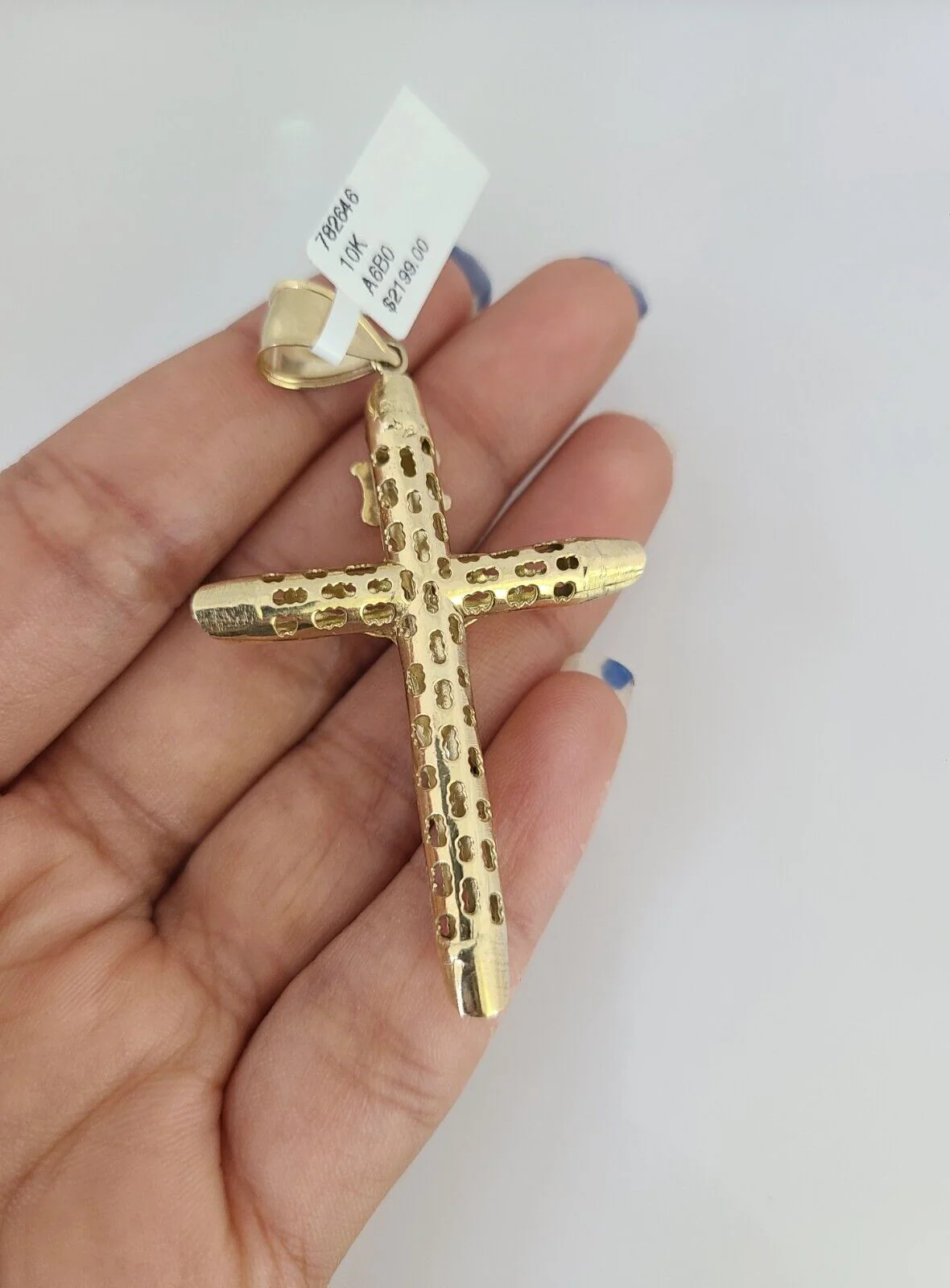 10kt Gold Rope Chain INRI Cross Charm Set 18"-30'' Inch 6mm Necklace Pendant - Image 6