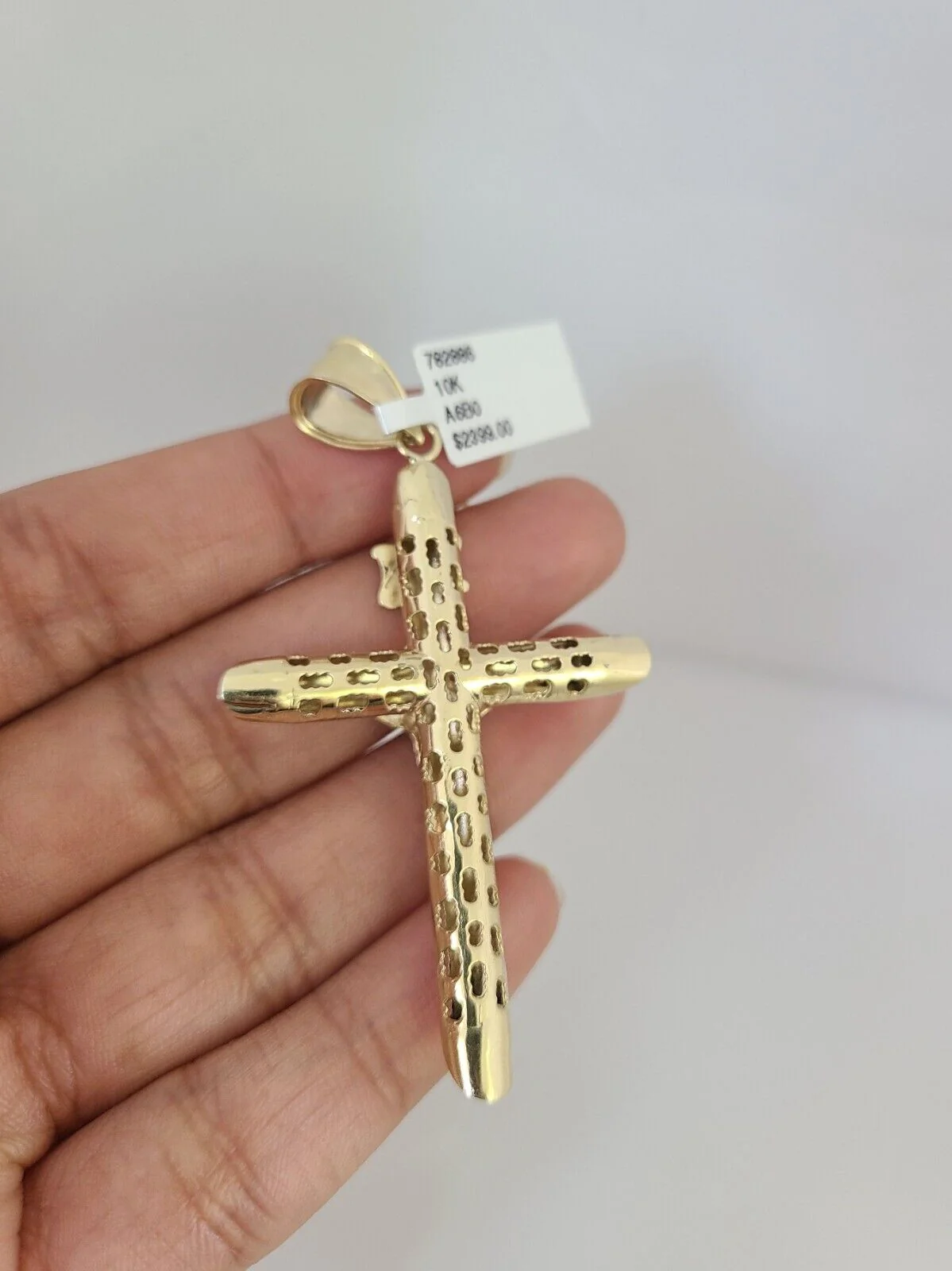 10kt Gold Rope Chain INRI Jesus Cross Charm Set 18"-30'' Inch 5mm Necklace - Image 6