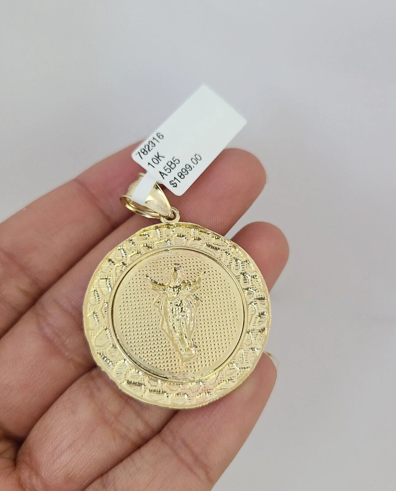 10kt Gold Rope Chain Jesus Christ Pendant Charm Set 18"-30'' Inch 5mm Necklace - Image 6