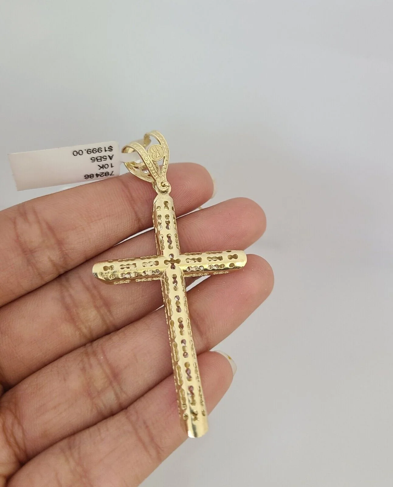 10kt Gold Rope Chain Jesus Cross Charm Set 18"-30'' Inch 5mm Necklace Pendant - Image 6