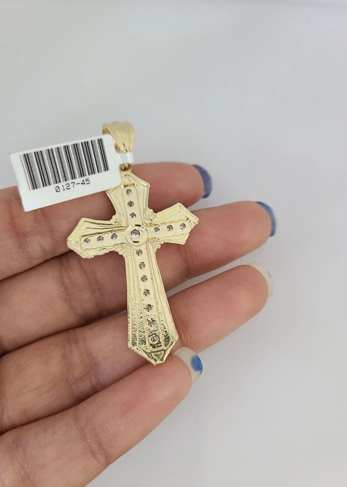 10kt Gold Rope Chain Jesus Cross Charm Set 18"-30'' Inch 6mm Necklace Pendant - Image 6