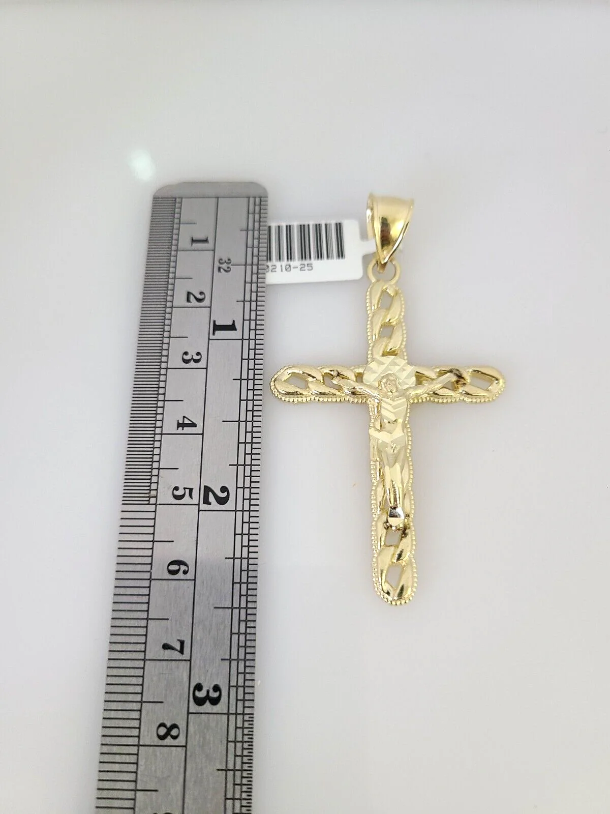 10kt Gold Rope Chain Jesus Cross Charm Set 18"-30'' Inch 6mm Necklace Pendant - Image 4