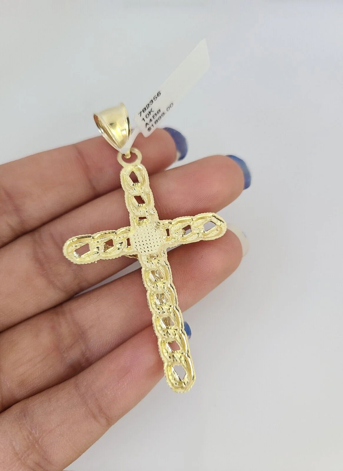 10kt Gold Rope Chain Jesus Cross Charm Set 18"-30'' Inch 6mm Necklace Pendant - Image 5