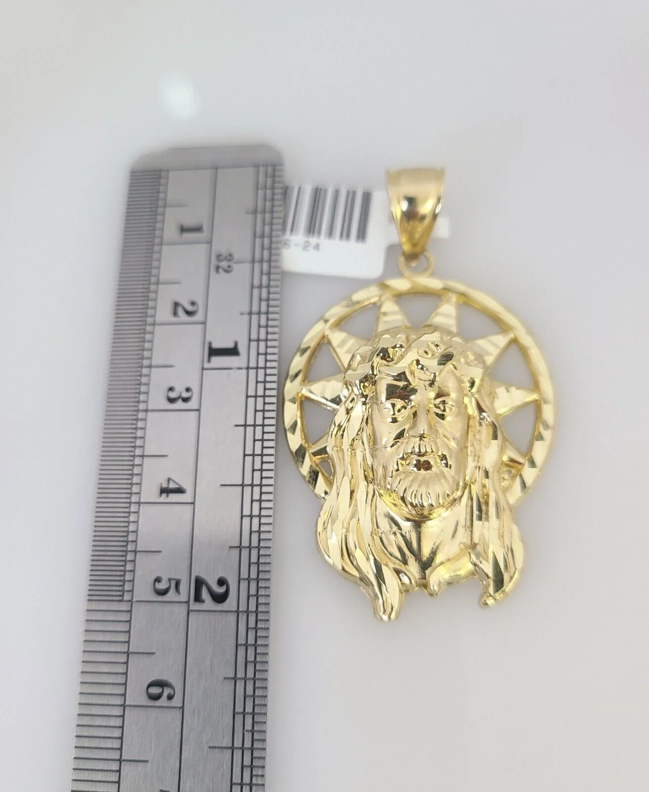 10kt Gold Rope Chain Jesus Head Pendant Charm Set 18"-30'' Inch 5mm Necklace - Image 4