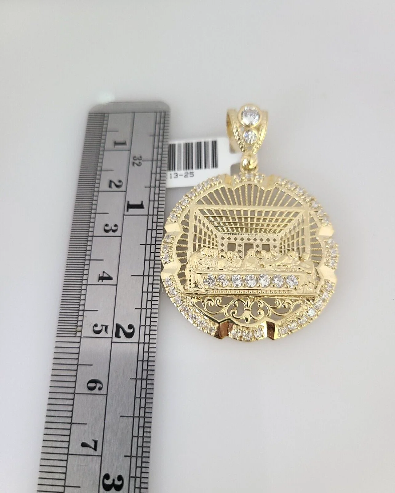 10kt Gold Rope Chain Last Supper Charm Set 18"-30'' Inch 6mm Necklace Pendant - Image 2