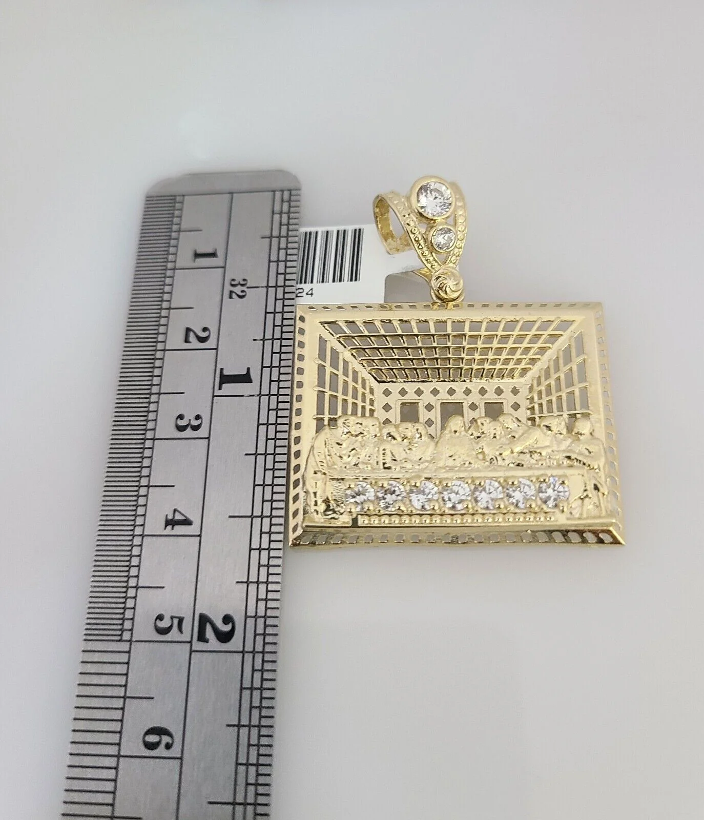 10kt Gold Rope Chain Last Supper Pendant Charm Set 18"-30'' Inch 5mm Necklace - Image 6