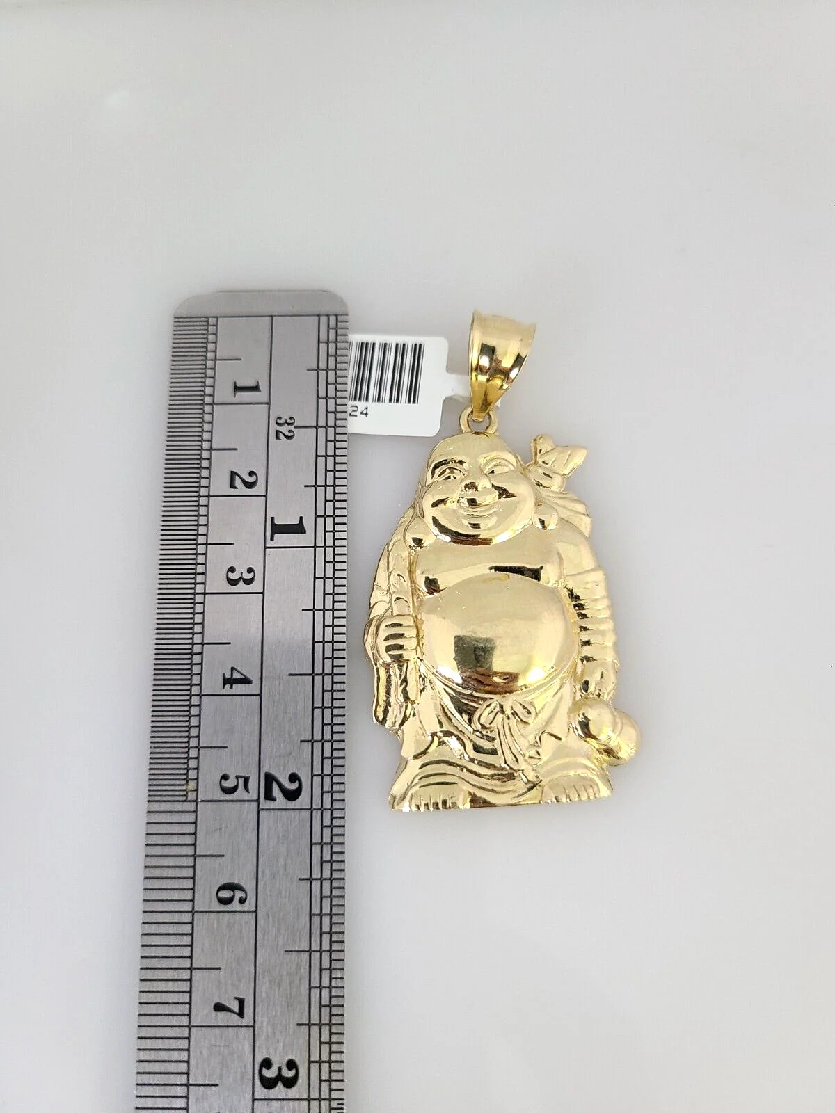 10kt Gold Rope Chain Laughing Buddha Pendant Set 18"-30'' Inch 6mm Necklace - Image 3