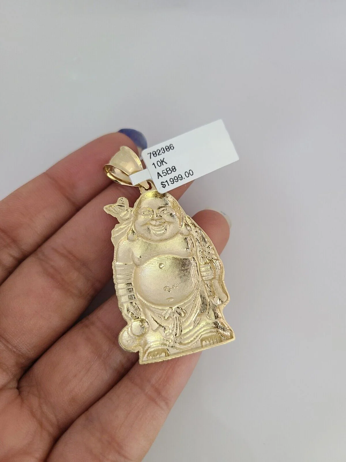 10kt Gold Rope Chain Laughing Buddha Pendant Set 18"-30'' Inch 6mm Necklace - Image 6
