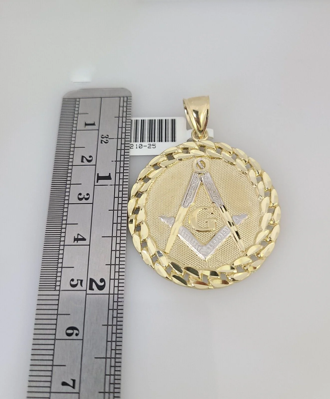 10kt Gold Rope Chain Masonic Charm Set 18"-30'' Inch 5mm Necklace Pendant - Image 3