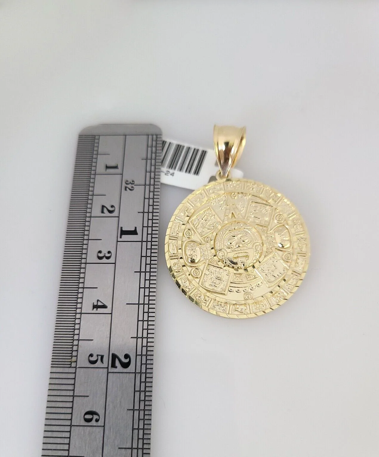 10kt Gold Rope Chain Mayan Calendar Charm Set 18"-30'' Inch 6mm Necklace Pendant - Image 3