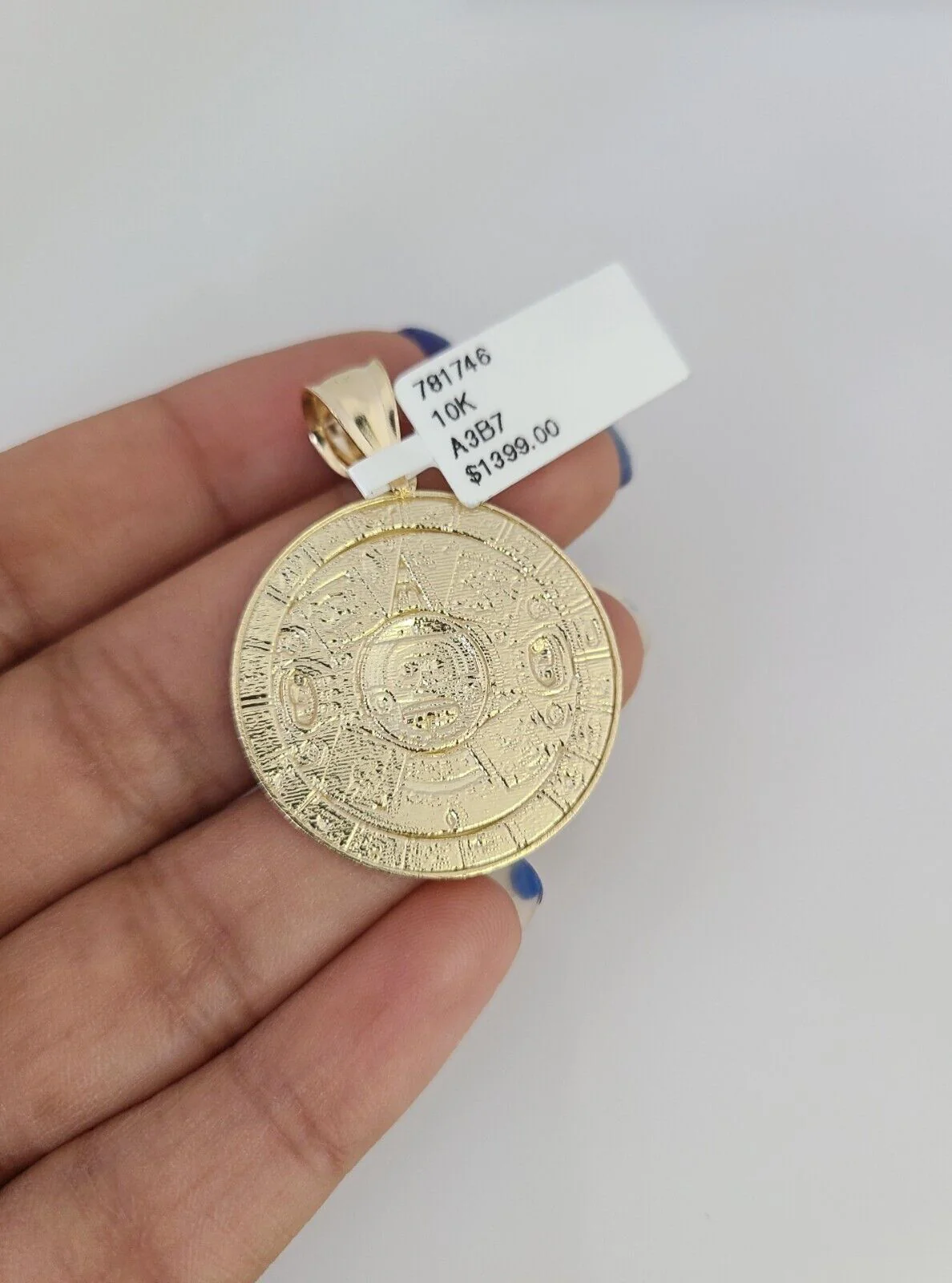 10kt Gold Rope Chain Mayan Calendar Charm Set 18"-30'' Inch 6mm Necklace Pendant - Image 7