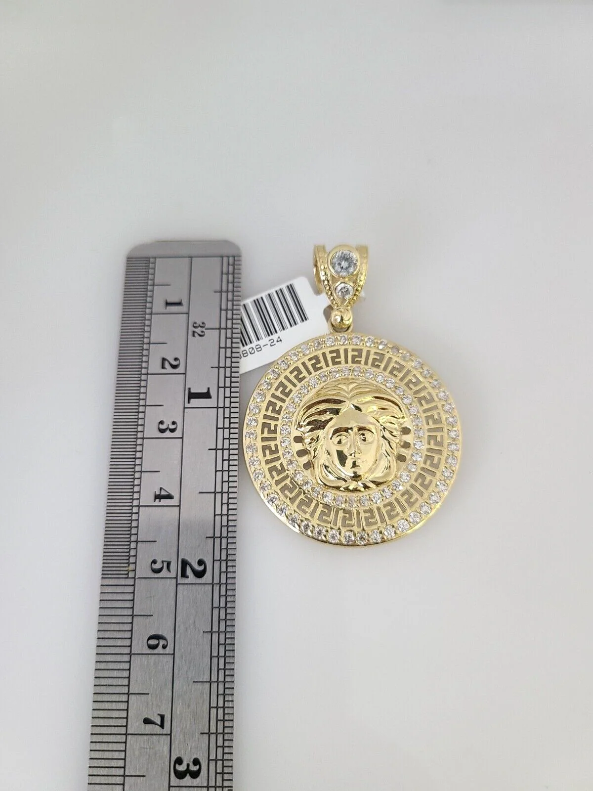 10kt Gold Rope Chain Medusa Head Charm Set 18"-30'' Inch 6mm Necklace Pendant - Image 4
