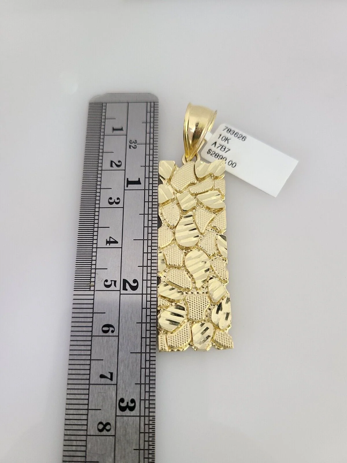 10kt Gold Rope Chain Nugget Charm Set 18"-30'' Inch 6mm Necklace Pendant - Image 3