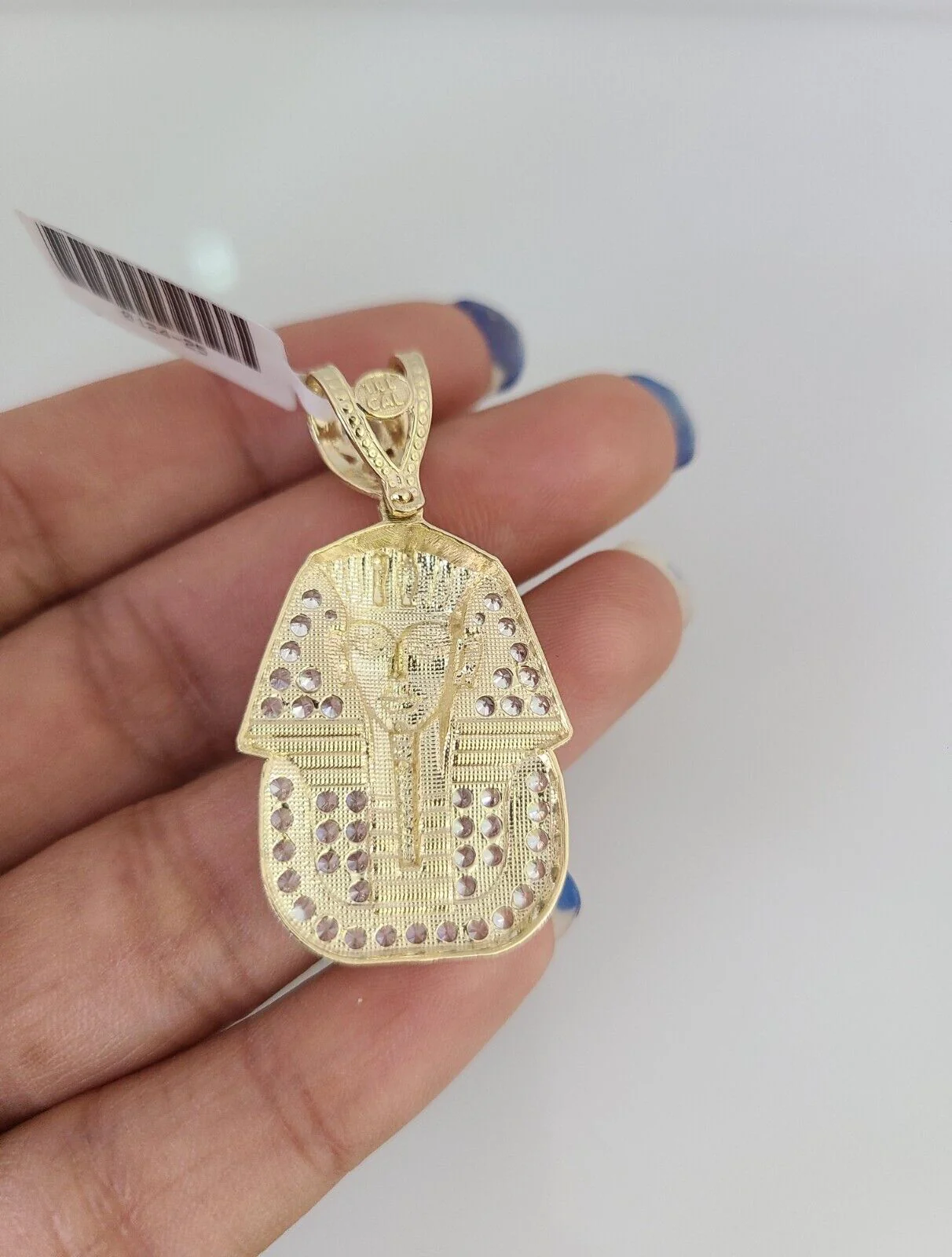 10kt Gold Rope Chain Pharaoh Pendant Set 18"-30'' Inch 6mm Necklace - Image 7