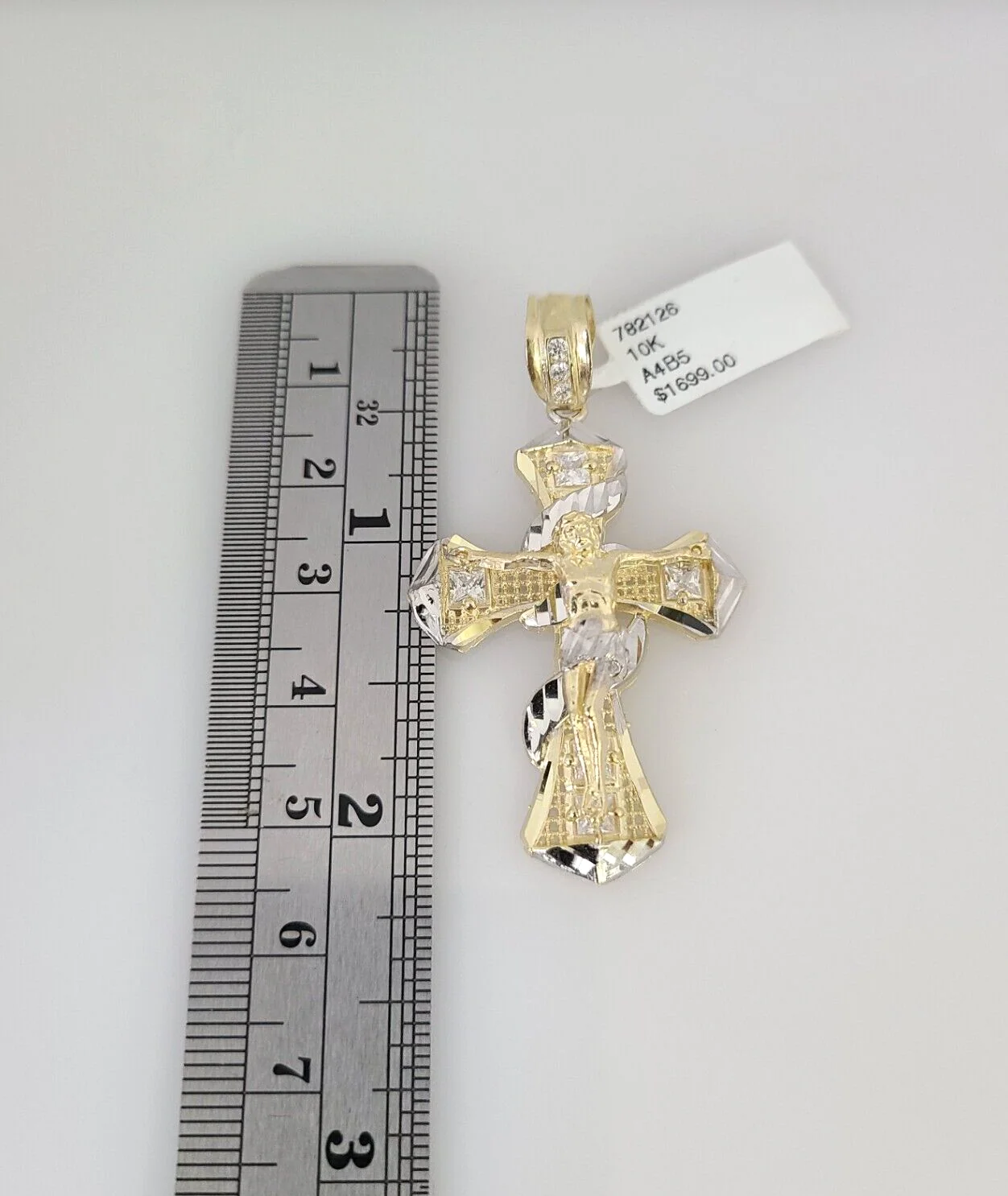 10kt Gold Rope Chain Spiral Cross Charm Set 18"-30'' Inch 6mm Necklace Pendant - Image 4