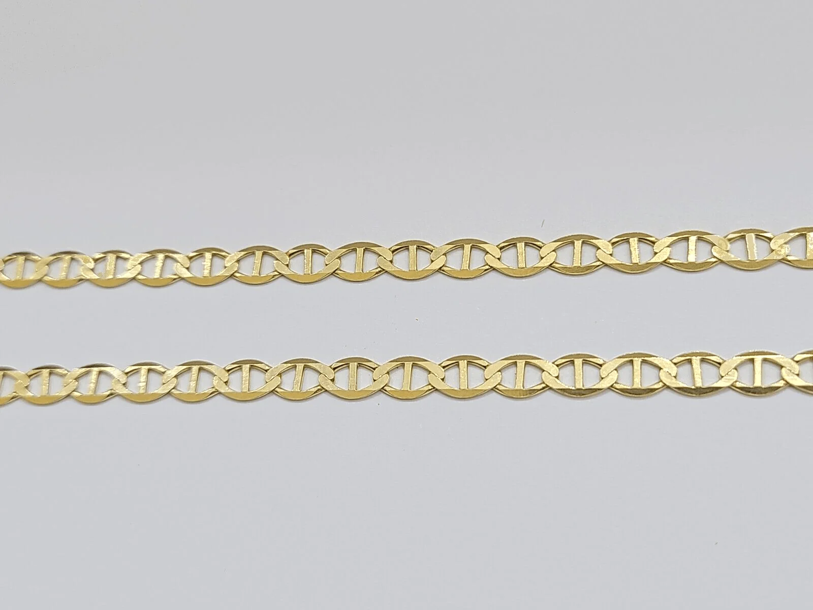 10kt Yellow Gold Anchor Mariner Link Chain Necklace 18Inch 4mm Lobster Lock Real - Image 6