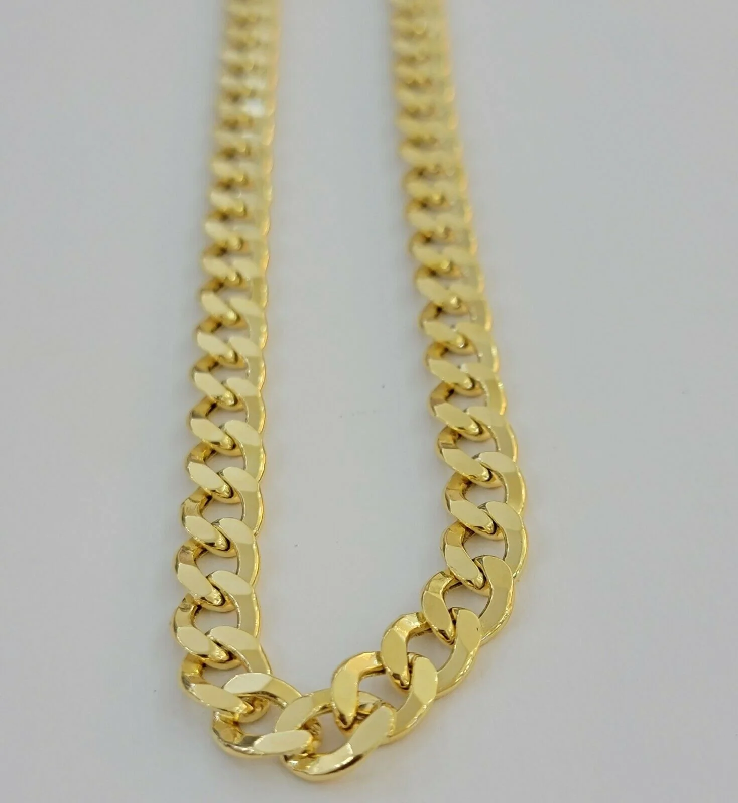 10kt Yellow Gold Chain 8mm Cuban Curb Link Necklace 26"Inch Strong Link REAL 10k - Image 2