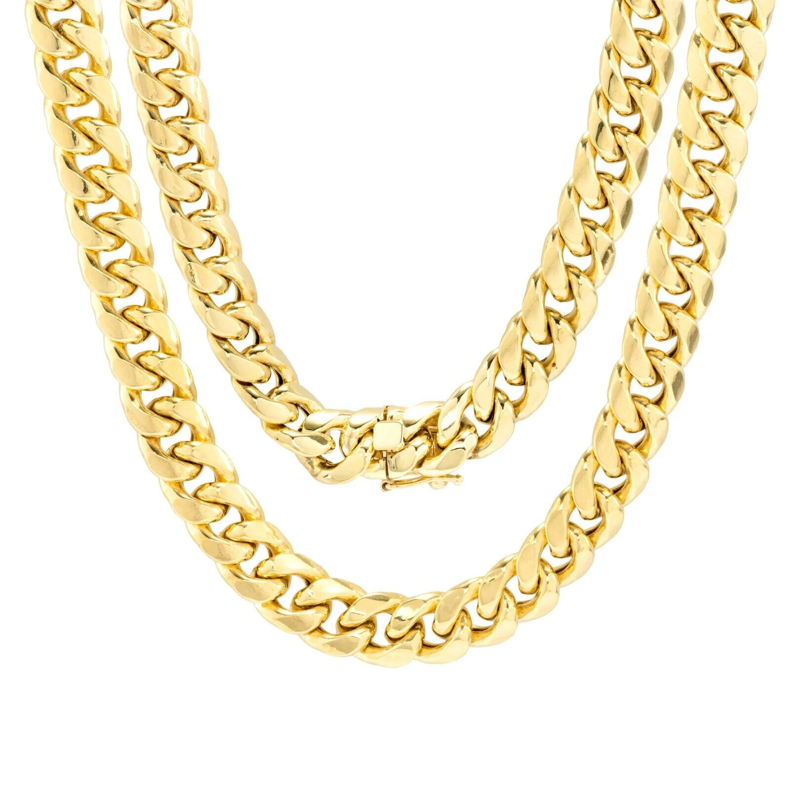 10kt Yellow Gold Miami Cuban Link Chain 10k Necklace 18 Inch 10mm Real Choker - Image 3