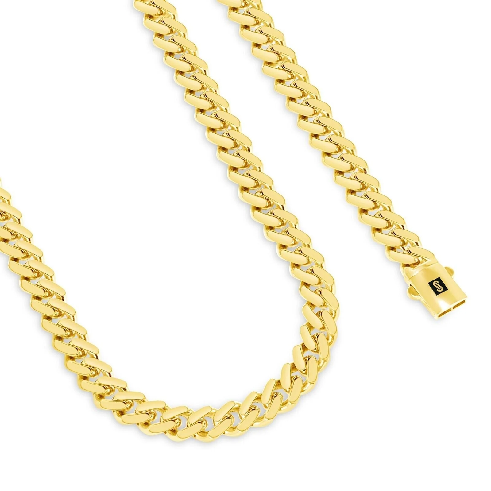 10kt Yellow Gold Royal Miami Cuban Link Monaco Chain 10k Necklace 22 Inches 9mm - Image 3