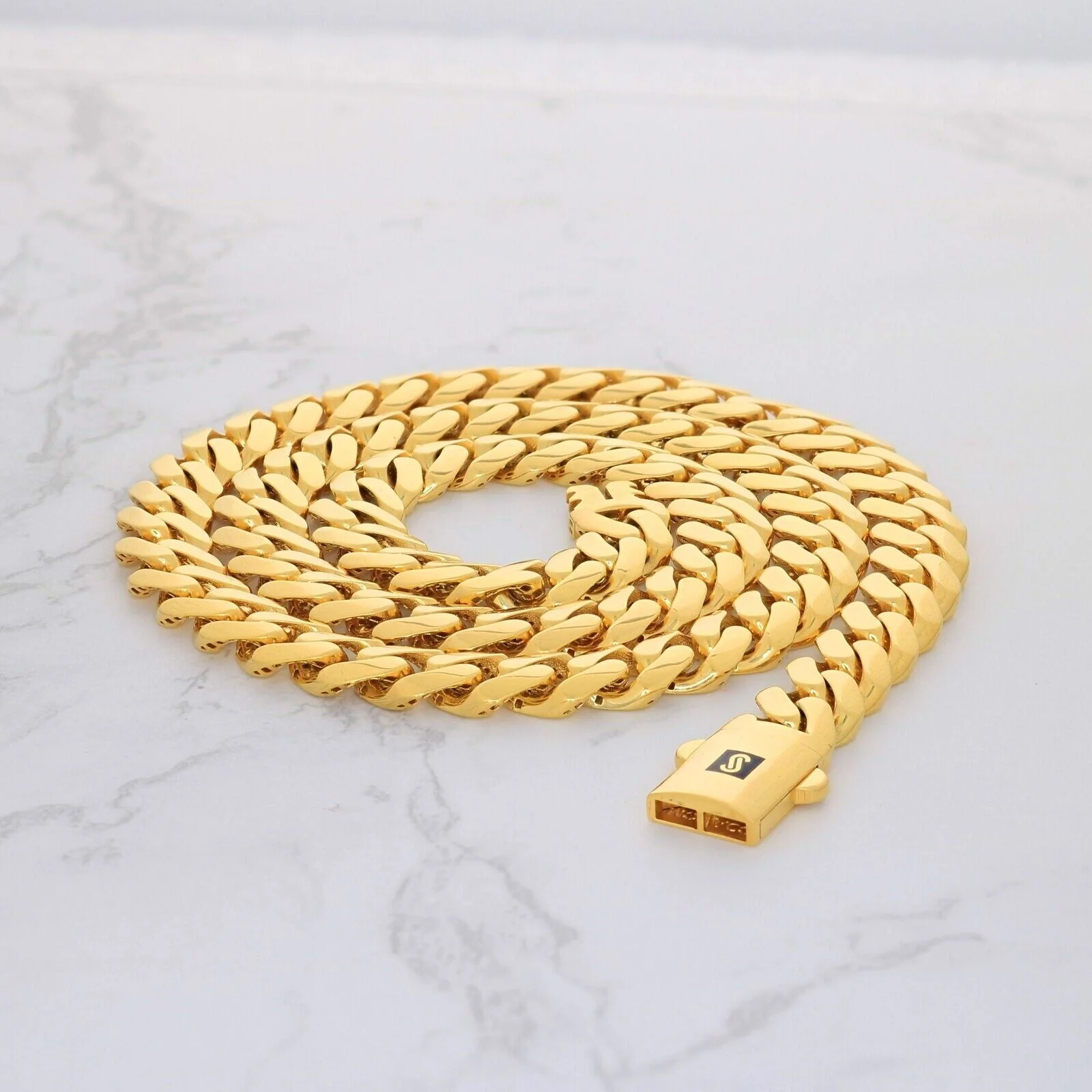 10kt Yellow Gold Royal Miami Cuban Link Monaco Chain 10k Necklace 22 Inches 9mm - Image 5