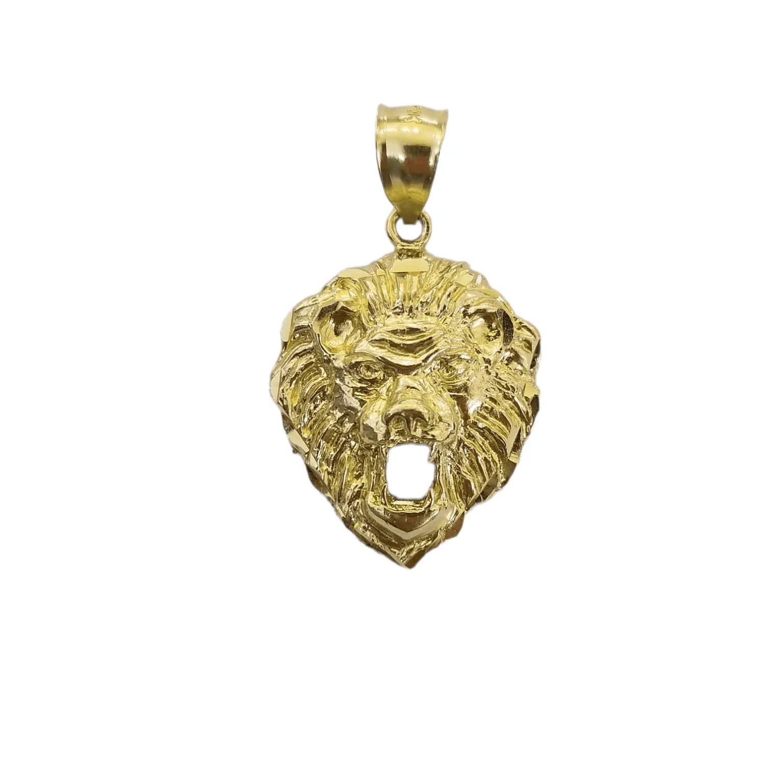10kYellow Gold Lion Head Pendent 3mm  20" 22" 24" 26" 28" Inch Miami Cuban Chain - Image 2