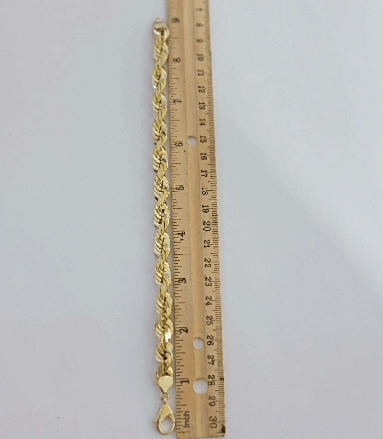 10mm 10k Yellow Gold Rope Bracelet Mens 9" Diamond Cut Real Solid Link 10KT Gold - Image 7