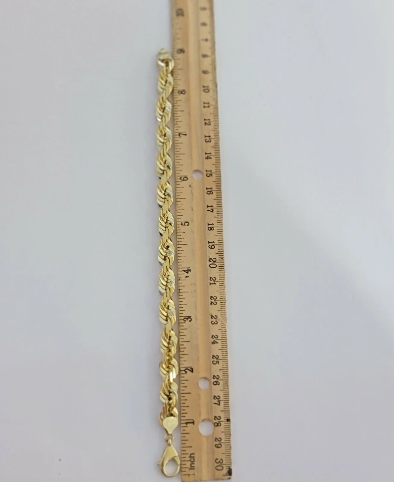10mm 10k Yellow Gold Rope Men Bracelet 8" Diamond Cut Real Solid Link 10KT Gold - Image 7