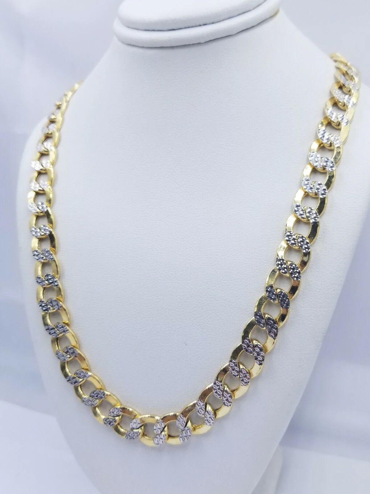 12MM Real Gold Mens Necklace Cuban Link 30" Diamond Cut 10k Yellow Gold Chain - Image 2