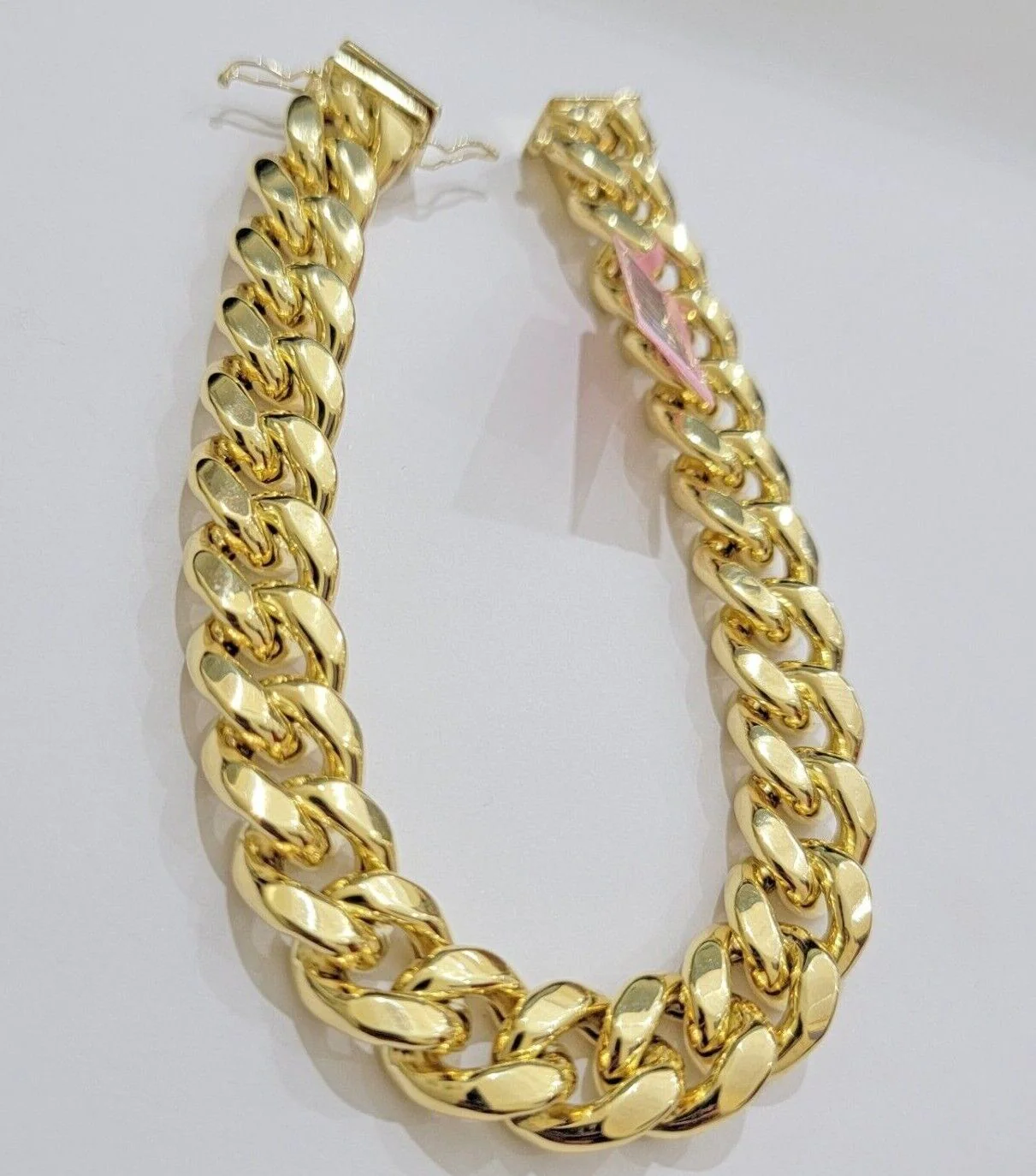 13mm 14k Gold Bracelet Miami Cuban Link 7.5"- 10 Inch Mens Real 14kt Yellow Gold - Image 10