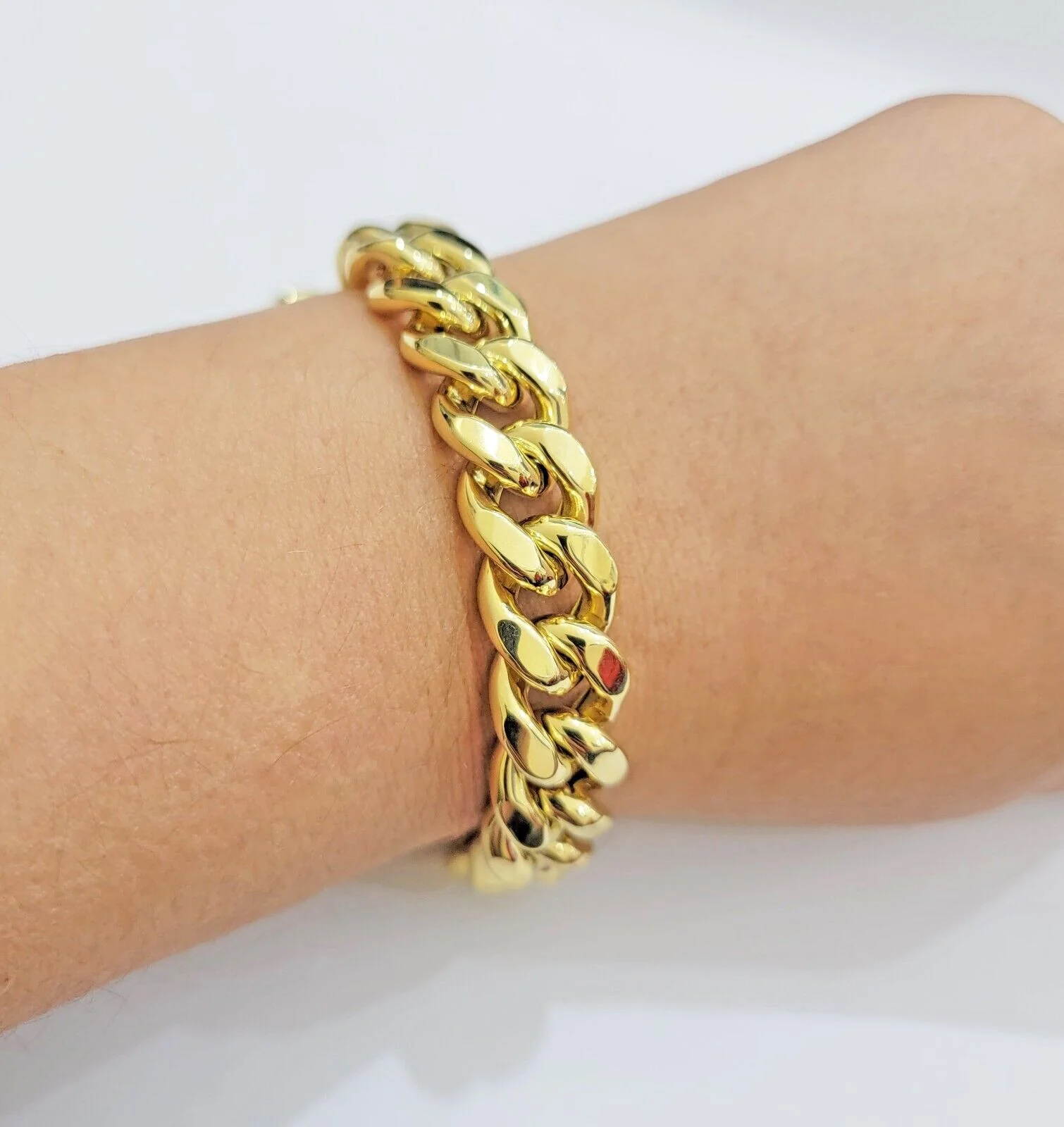 13mm 14k Gold Bracelet Miami Cuban Link 7.5"- 10 Inch Mens Real 14kt Yellow Gold - Image 8