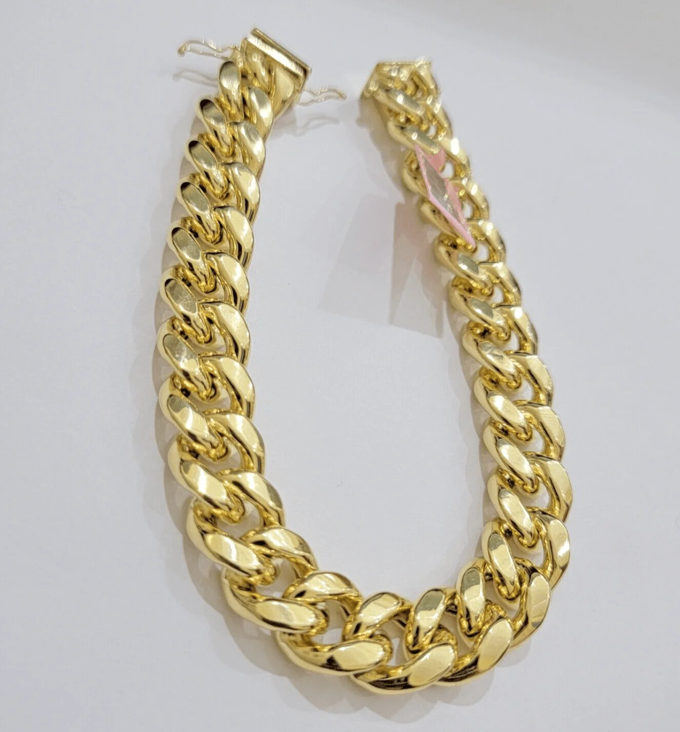 13mm 14k Yellow Gold Bracelet 8 Inch Miami Cuban Link Box Clasp Men's REAL 14kt - Image 6
