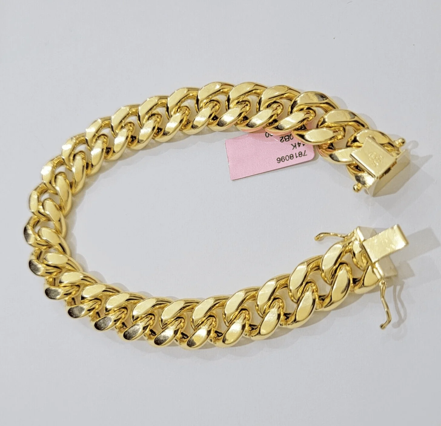 13mm 14k Yellow Gold Bracelet 8 Inch Miami Cuban Link Box Clasp Men's REAL 14kt - Image 8